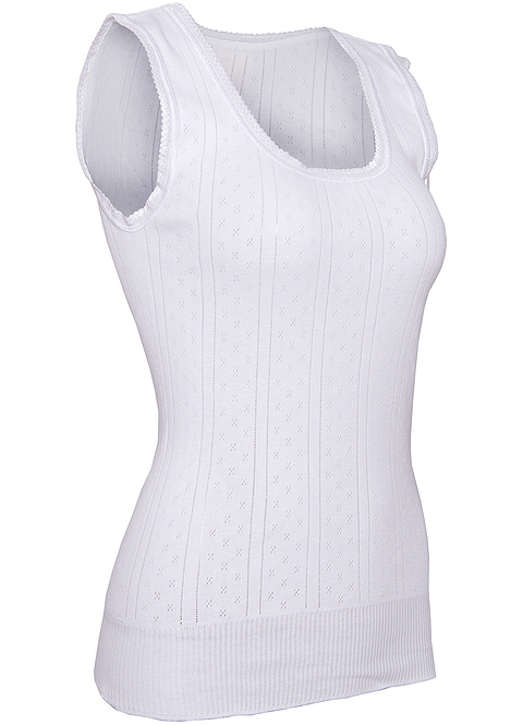 White Swan Sleeveless Cotton Vest